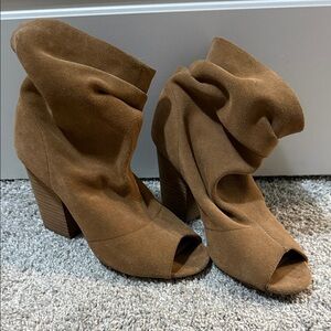 Chinese Laundry Brown Peep-Toe Heeled Boots